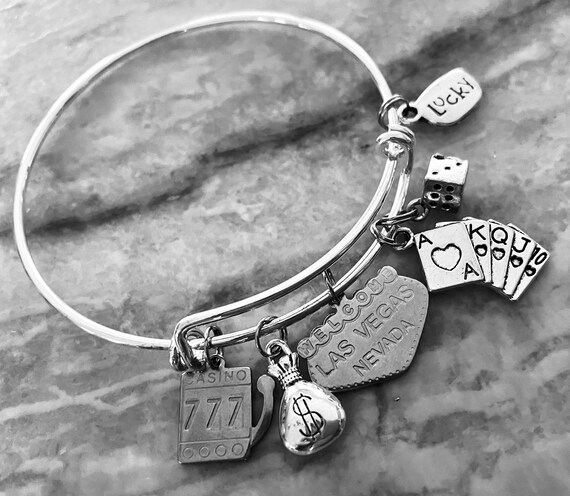 Casino Jackpot Slot Machine Adjustable Charm Bracelet Expandable Bangle  Lucky Gambling Jewelry One Size Fits All Gift - Walmart.com