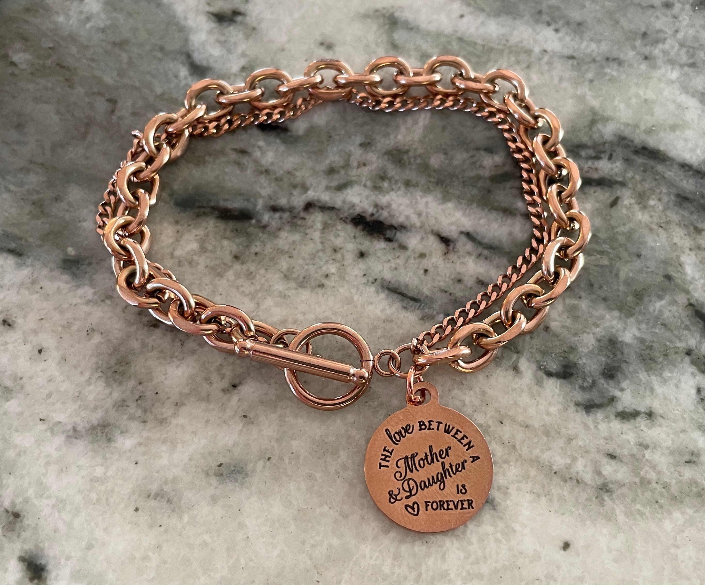 The Love Between Mother and Daughter is Forever Rose Gold Bracelet