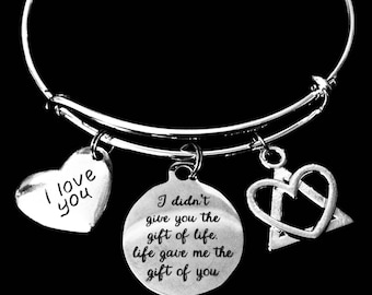 Adoption Gift Adoption Bracelet Adjustable Charm Bracelet Silver Expandable Bangle Git for Adopted Daughter Gift