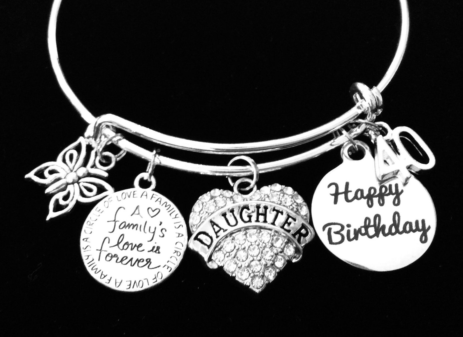 40th Birthday Gift For Daughter 40th Birthday Charm Bracelet Etsy
