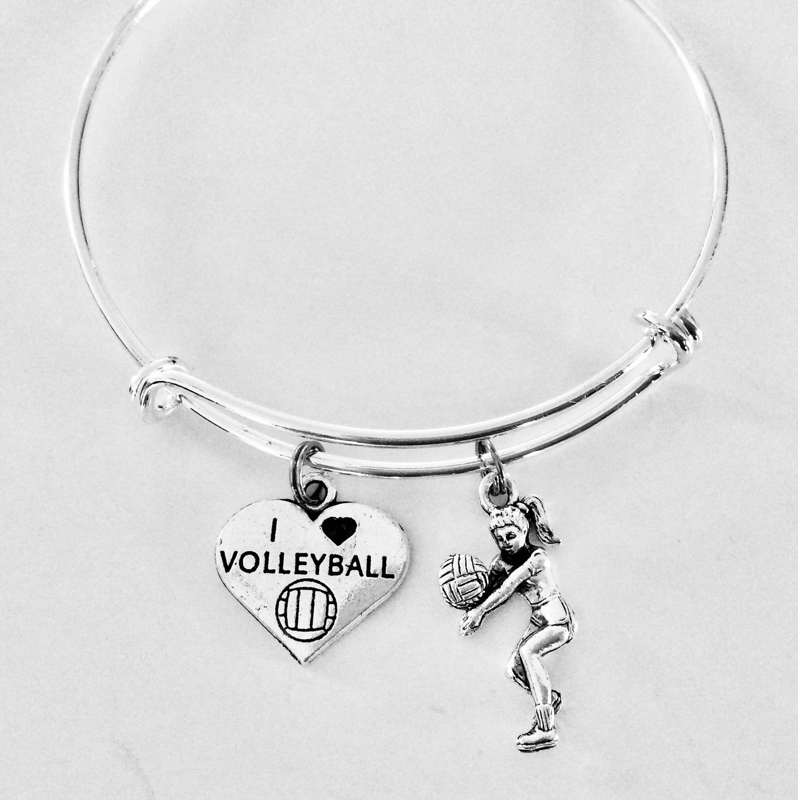 Volleyball Player Gift Volleyball Charm Bracelet Volleyball Etsy