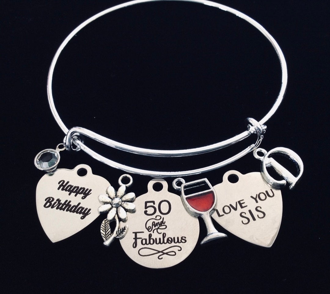 Personalized Birthday Gift for Sister 50th Birthday Gift Love You Sis 50 and Fabulous Expandable