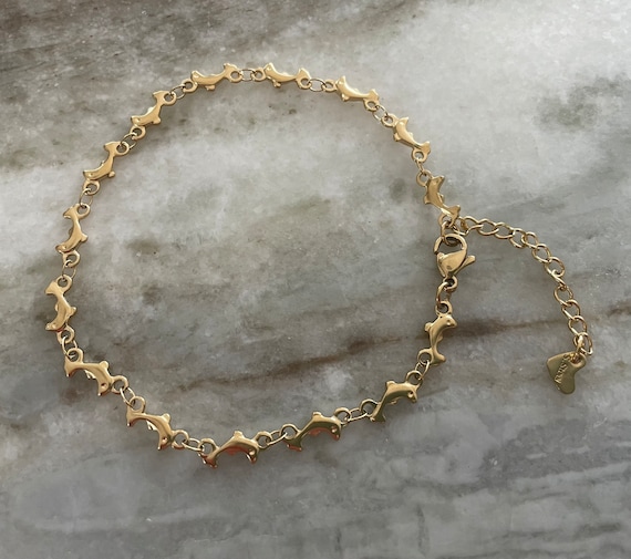 Gold Dolphin Anklet Stainless Steel Anklet Dolphin Beach Jewelry