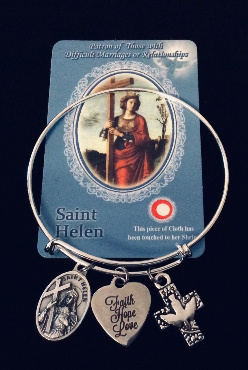 Saint Helen Medal St Helen Charm Bracelet Patron Saint of Etsy UK