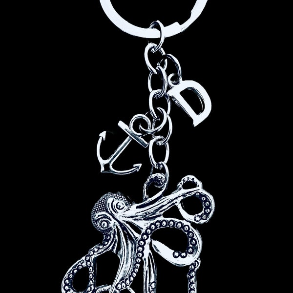 Octopus Keychain Kraken Octopus Key Chain FOB Nautical Gift Personalized Gifts