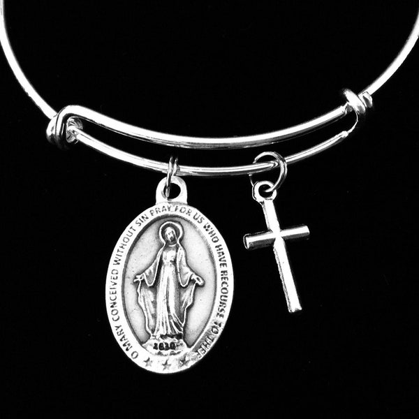 Miraculous Mary Blessing Bracelet 10 medal, 5 Mixed/Navy main image 1