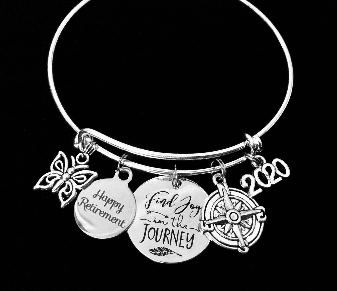 2021 Happy Retirement Gift for Women Charm Bracelet Find Joy Etsy