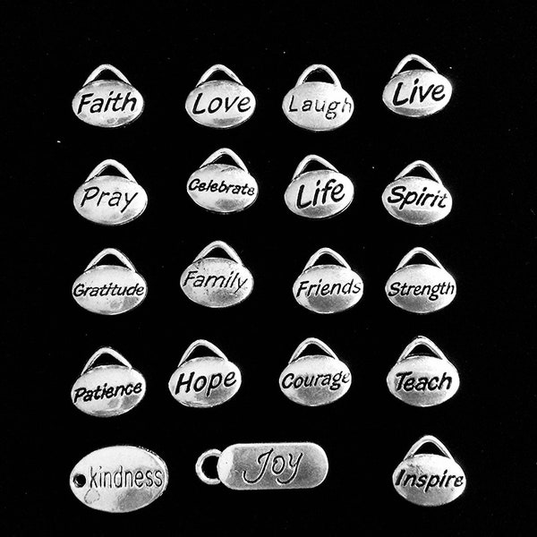 Add an Oval Word Charm Small Word Charms 10mm