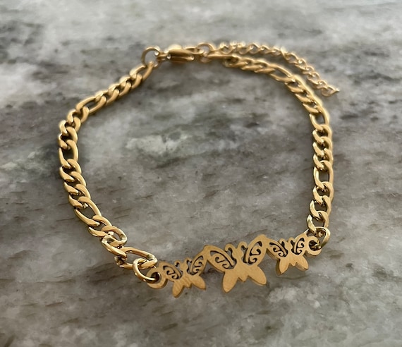 5pcs Butterfly Pendant Chain Bracelet | SHEIN