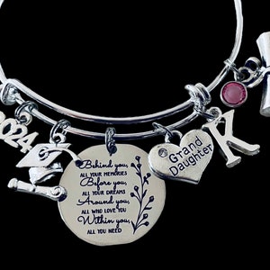 2024 Graduation Gift for Granddaughter Personalized Gift for Granddaughter Graduation Gift Expandable Charm Bracelet