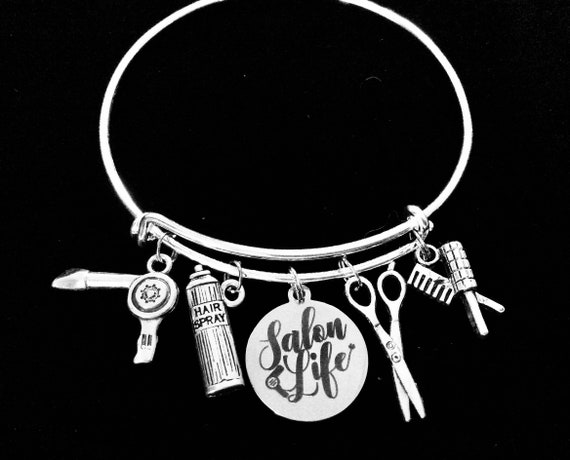 Salon Haarstylisten Geschenk Schere Föhn Trockner Kamm erweiterbar  Bettelarmband Verstellbar Einheitsgröße Geschenk für Haarstymiker - .de