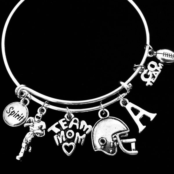 Team Mom Gift Football Sports Mom Adjustable One Size Fits All Expandable Charm Bracelet Coach Team Gift