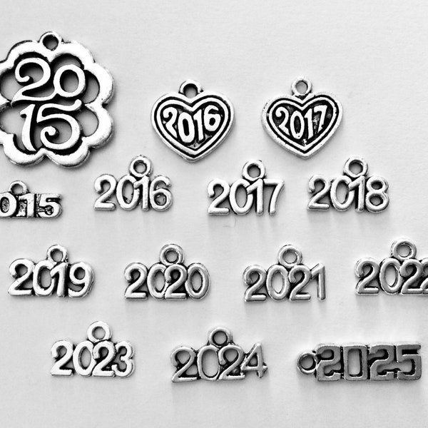 Add a Year Charm 2013, 2014, 2015, 2016, 2017, 2018, 2019, 2020, 2021, 2022. 2023. 2024, 2025