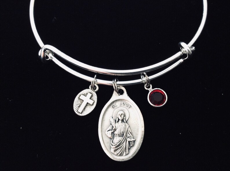 7/8 Inch Sterling Silver Oval St. Lucy Medal, Patron Saint Of The Blind