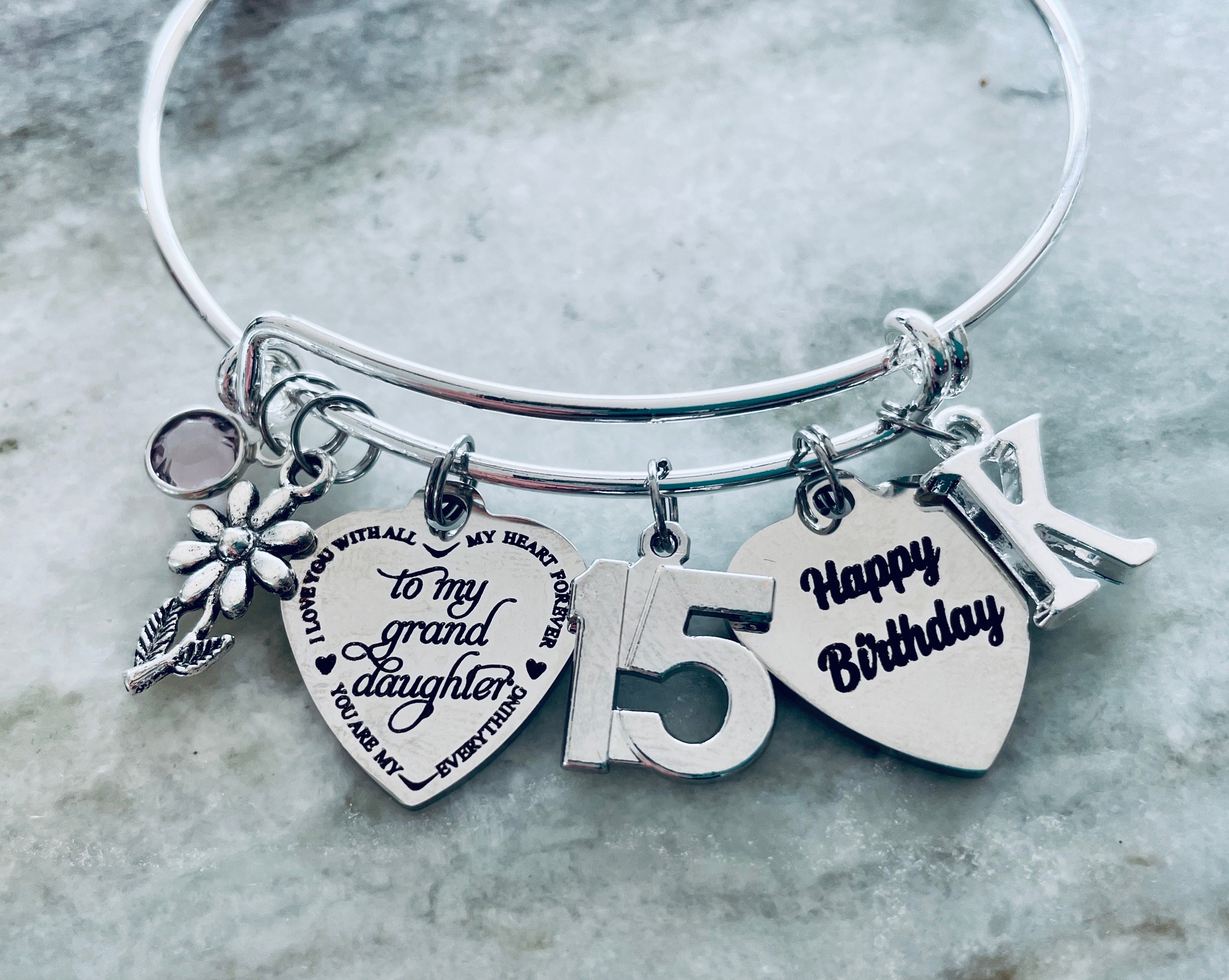 15th Birthday Gift for Girl, Charm Bracelet for 15 Year Old Girl, 15 &  Fabulous Charm Bracelet, Daughter Birthday Gift Ideas, Granddaughter 