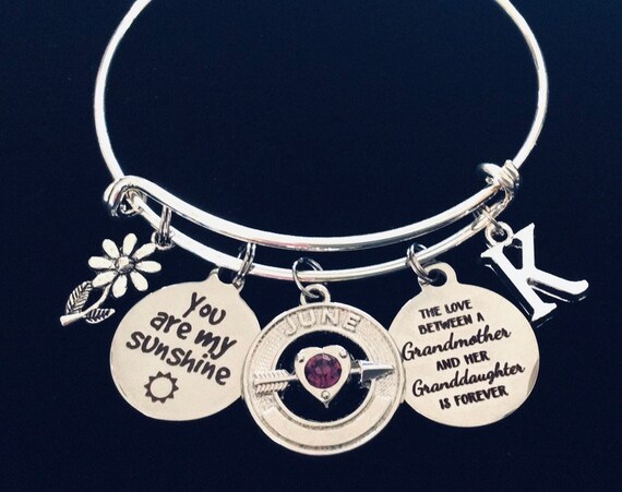 The Love Between a Grandmother and Granddaughter is Forever June Birthstone Birthday Gift for Granddaughter Gift Expandable Charm Bracelet Etsy Canada