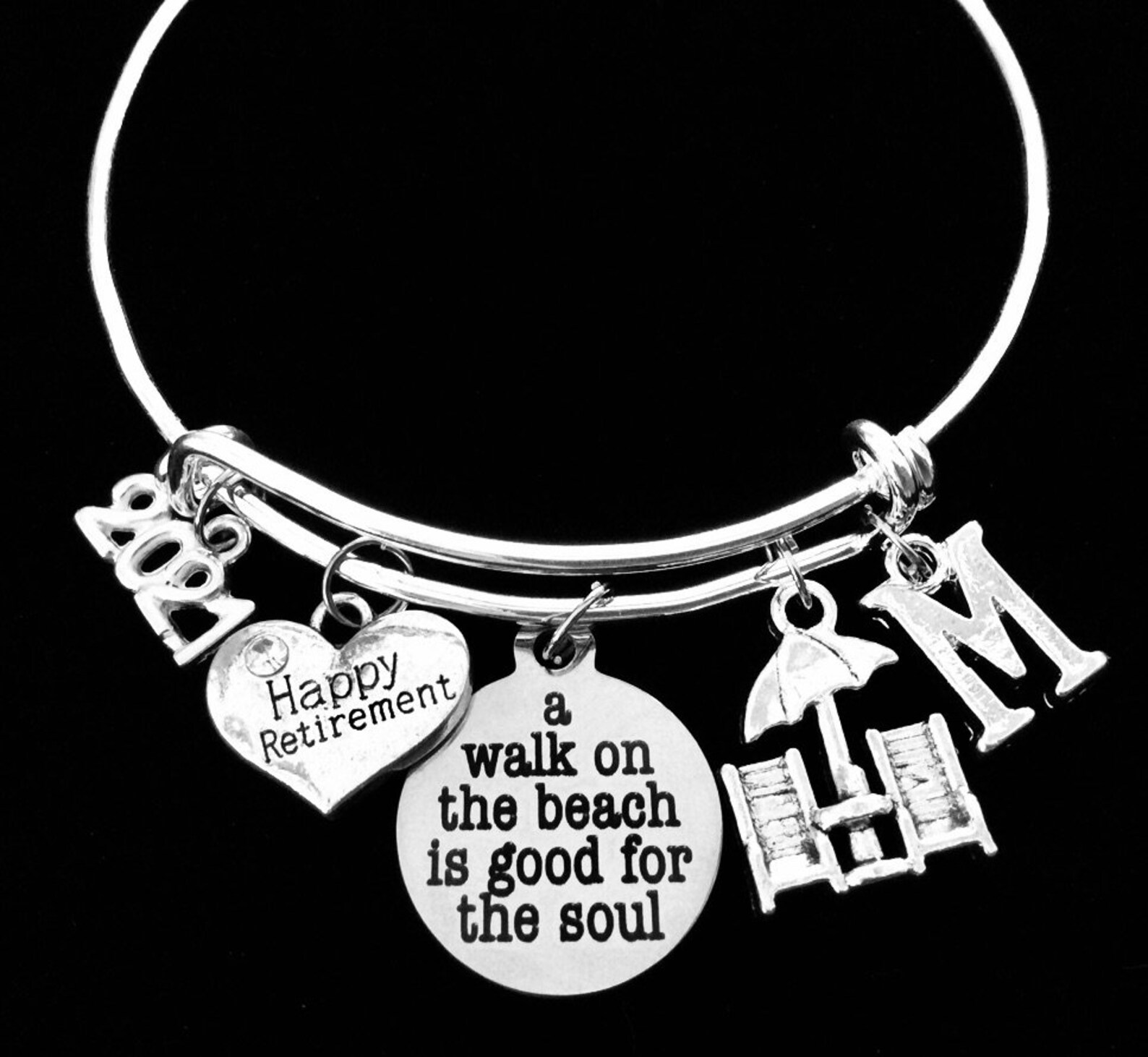 Personalized 2021 Retirement Gift for Women Charm Bracelet Etsy