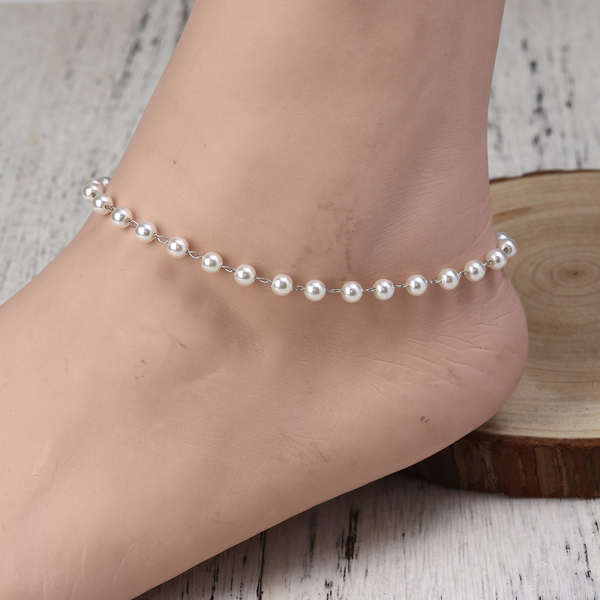 Stainless Steel and Pearl Anklet Beach Jewelry One Size Fits Etsy