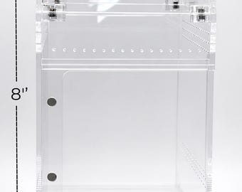 Large Jumping Spider Enclosure | Front and Top Opening | 4x4x8''