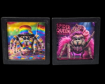 Miniature Pride Month Spider Portraits, small ~1.25''