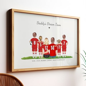 Daddys Dream Team Print, Football Family Gifts, Dada Dream Team Gift, Dad Birthday Gifts, Custom Kits, Custom Quotes, Fathers Day Gifts
