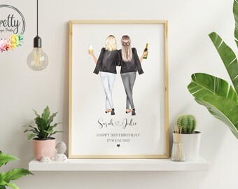 Best Friend 30th Birthday Gift, Personalised 30th Birthday Gift For Friend, 30th Birthday Print, Birthday Gift For Her, Friendship Gift