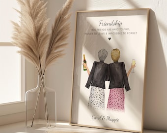 Personalised Friendship Gift, Friendship Print, Best Friend Birthday Gift, Gift For Friend, Friend Gifts For Her