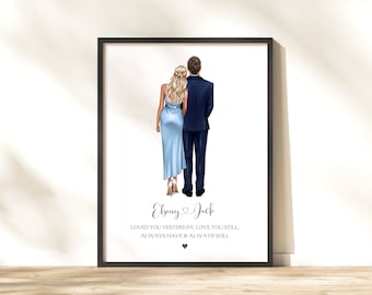 Personalised Couple Print, Valentine's Day Gift, Couple Anniversary Gift, Birthday Gift For Boyfriend, Girlfriend, Husband, Wife