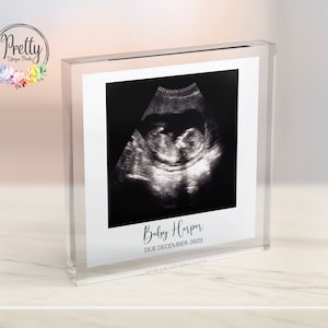 Pregnancy Reveal Photo Block, Baby Scan Photo Gifts, Baby Ultrasound Photo Gifts, New Baby Scan Photo Gift Idea