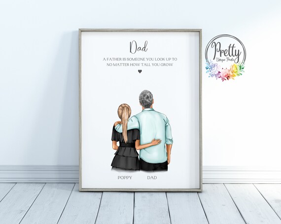 Gift For Dad, Personalised Dad and Daughter Print, Fathers Day Gift, Dad Gifts, Birthday Gift For Dad, Dad Christmas Present,