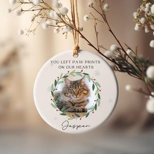 Katzen-Memorial-Weihnachtskugel, personalisierte Haustier-Memorial-Weihnachtsverzierung, Haustier-Memorial-Geschenke, Haustierverlust-Weihnachtsbaumdekoration