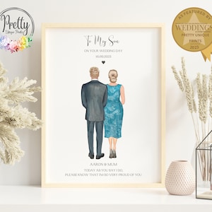 Gift For Son On Wedding Day, Gift from Mother of Groom, Son Wedding Print, Son Wedding Day, Son Wedding Gift, Wedding Gift From Mum