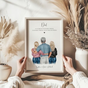 Vatertagsgeschenk für Papa, personalisierter Druck für Papa und Tochter, Geburtstagsgeschenk für Papa, Papageschenke von Töchtern