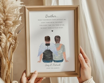 Personalised Brother Memorial Print, Remembrance Gift, Memorial Gift, Sympathy Gift, Family Memorial, Bereavement Gift, In Loving Memory