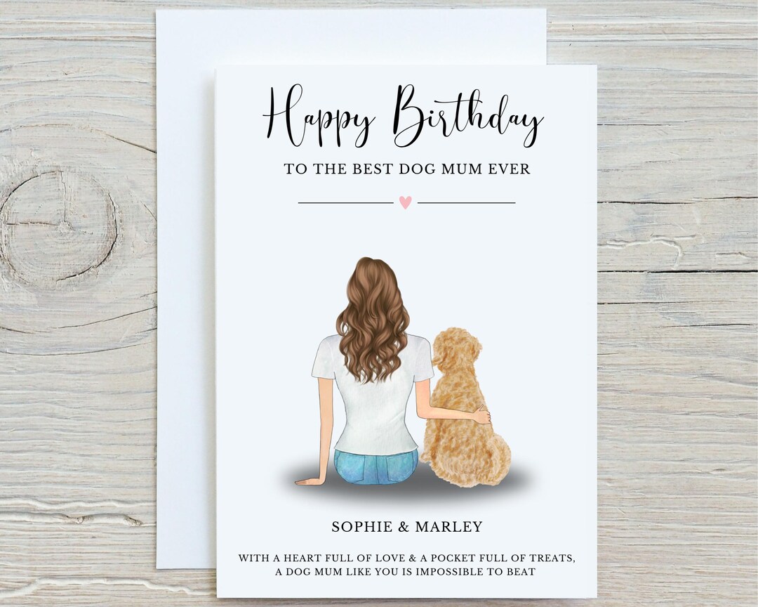 Dog Mum Birthday Card, Personalised Birthday Card From the Dog, Worlds ...
