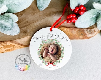 Personalised Baby's First Christmas Bauble, 1st Christmas Ornament, New Baby Christmas Keepsake