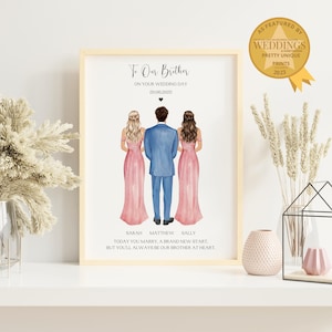 Personalised Gift For Groom, Brother & Sister Custom Print, Wedding Gift For Groom, Wedding Gifts For Brother, Present For Him