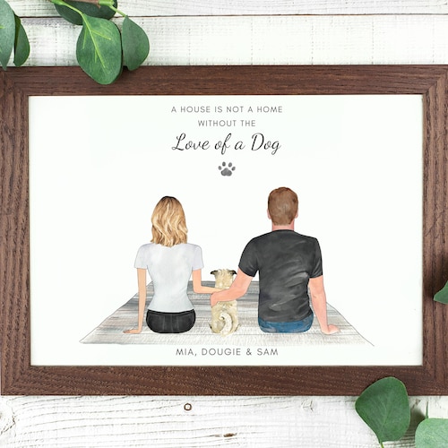 Family Pet Print Personalised Pet and Owner Gift Couple and Etsy UK