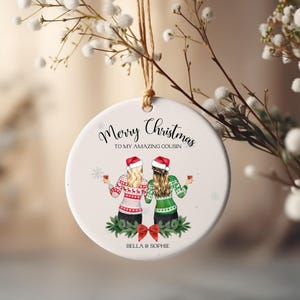 Personalised Christmas Bauble For Cousin, Custom Christmas Cousing Gift, Cousin Gifts, Big Cousin Gifts, Cousin Family Bauble, Gifts For Her