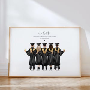 Regalos de graduación, Impresión personalizada de graduación grupal, Impresión de amistad de graduados universitarios, Regalo personalizado de graduación grupal