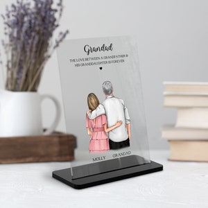 Grandad And Granddaughter Plaque, Grandpa Fathers Day Gift, Grandad Birthday Gifts, Grandad Gifts, Grandpa Christmas Gifts
