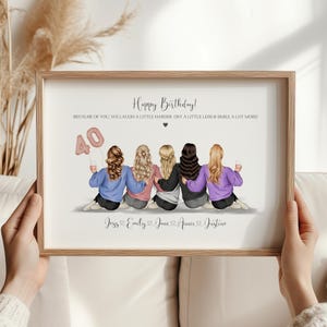グループ 40 歳の友情プリント、パーソナライズされた 40 歳のグループ親友の誕生日プリント、40 歳の親友の誕生日プレゼント、あらゆる年齢の誕生日プレゼント