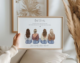 Personalised Gift For Your Best Friends, Best Friend Print, Friendship Gift, Birthday Gifts For Her, Bestie Gifts, Best Friend Gift