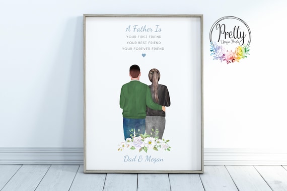 Cadeau papa et fille, cadeau d'anniversaire pour papa, impression fête des  pères, impression papa et fille personnalisée, cadeau beau-père, cadeau  pour papa -  France