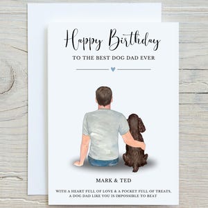 Biglietto di auguri per il compleanno del papà del cane, biglietto di auguri personalizzato per il compleanno del cane, il miglior biglietto per il papà del cane al mondo, biglietto di auguri per animali domestici e proprietari, biglietto dai cani