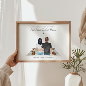 Personalised Family Print With Cat, Pet Memorial Gifts, Cat Memorial Gift, Family Pet Portrait, Cat Mom Gifts, Cat Dad Gifts