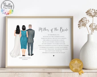 Mother Of The Bride Gifts, Parents Of The Bride, Wedding Day Print, Parents Of The Bride, Wedding Momento, Wedding Gift Idea