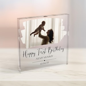 First Birthday as a Mummy Gift, Personalised Acrylic Block, New Mum Present, Personalized Mum Gift, Gift For Mum, Mummy, Mom, Mommy, Wife