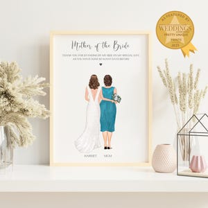 Personalised Mother of the Bride Gift, Gift For Mum from Bride, Mother and Daughter Wedding Print, Mum Gifts on My Wedding Day, Q2