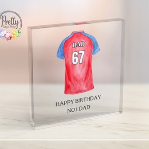 Football Dad Birthday Present, Personalised Birthday Gift For Soccer Dad, Gift For Football Lover, Football Acrylic Block, NO.1 Dad